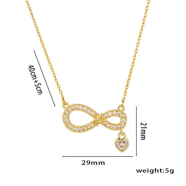 Simplicity, Fashion, Personality, 8-shaped Love Micro Set Zircon Versatile And Elegant Women's Necklace, Valentine's Day_ipsvogv.com