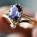 Sanjie Super Simple And Fashionable Women's Pair Ring Inlaid With Amethyst Gold Plated Ins Jewelry_ipsvogv.com