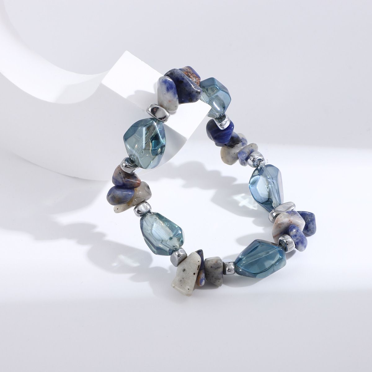 Exaggerated Blue Crystal Bead For Male And Female Hip-hop, Niche, Light Luxury, High-end Necklace Accessories_ipsvogv.com