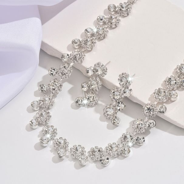 Women’s Jewelry Set Fashion Simple Wedding Jewelry Set Bridal Jewelry Temperament Valentine's Day Banquet Necklace Earring Set_ipsvogv.com