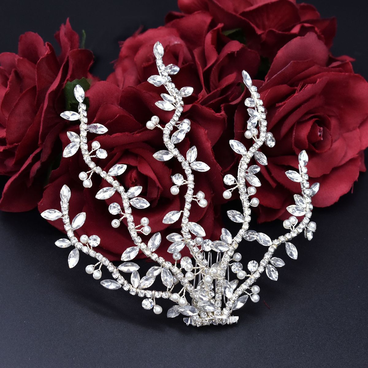 Hair Comb Headdress Bride Handmade Rhinestone Pearl Hair Comb Hair Style Soft Hair Accessories Wedding Dress Accessories_ipsvogv.com