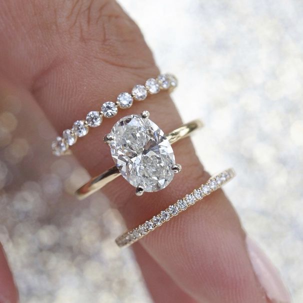 Light Luxury Style Fashionable Versatile Zircon Ring Women's Super Flash Exquisite Three Piece Set_ipsvogv.com