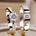 Couple Ring: A Simple Fashionable Korean Crown Zircon Pair for Men and Women, Open Wedding Simulation Diamond Ring_ipsvogv.com