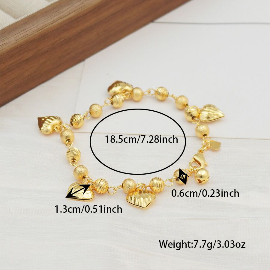 Elegant And Lovely Heart-shaped Pendant For Women Gold-plated Bracelet Sisters Gift, Wedding Party_ipsvogv.com