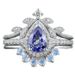 Sanjie's New Blue Ring Alloy Inlaid With Water Droplet Zircon Three Piece Ins Jewelry Set For Women_ipsvogv.com
