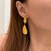 Real Gold Electroplated Titanium Steel Retro Polished Surface Teardrop Gold And Silver Earrings_ipsvogv.com