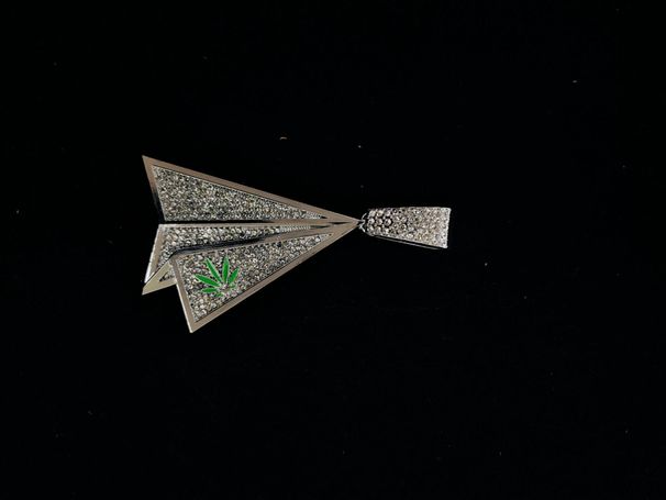 New Aircraft Shaped Pendant Cuban Necklace For Men's Street Three-dimensional Paper Airplane Decoration Chain_ipsvogv.com