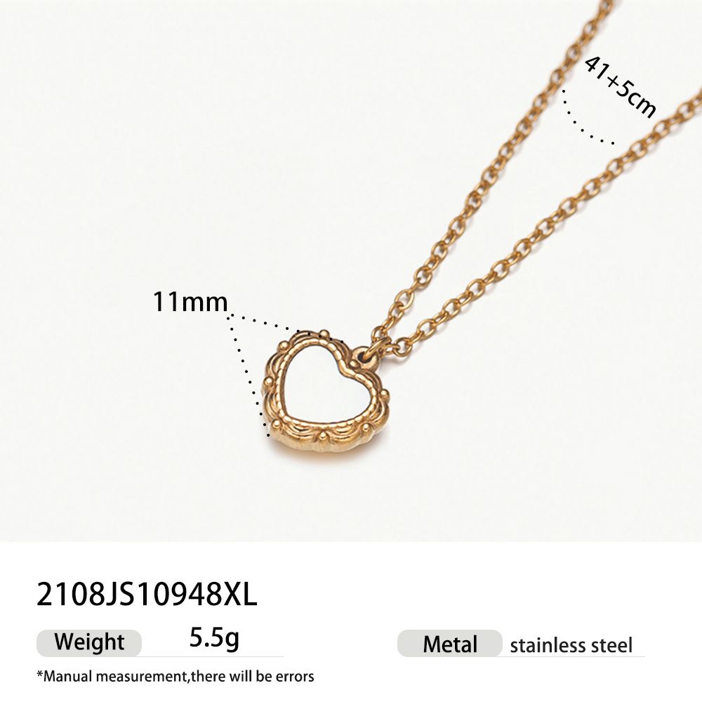 fashion light luxury niche shell love necklace female stainless steel non fading pendant design clavicle chain_ipsvogv.com