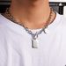 Dark Style Hip Hop Titanium Steel Round Square Brand Combination Letter Stainless Steel Short Necklace Men And Women Clavicle OT Chain_ipsvogv.com