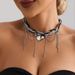 Fashion Water Drop Tassel Love Collarbone Chain Ins Wind Sweet Cool Trend Multi-layer Glass Necklace_ipsvogv.com