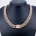 Unisex 12.5mm Round Chain Diamond Men's Alloy Necklace Trendy Cool Rap Hip Hop Style Cuban Chain_ipsvogv.com