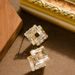 Korean Style Minimalist Geometric Square Crystal Zircon For Women With A Sense Of Luxury, Delicate And Fashionable_ipsvogv.com