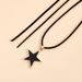 Temperament Korean Fleece Rope Black Fritillary Pentagram Pendant Necklace Female Pull Adjustable_ipsvogv.com