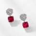 S925 silver inlaid cultivated ruby earrings simulated rose flower earrings fashionable light luxury_ipsvogv.com