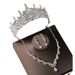 Crown headdress necklace earrings retro atmospheric rhinestone birthday crown hair accessories bride wedding dress three piece suit_ipsvogv.com