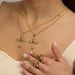 Rose Cross Pendant Necklace Cross border Stainless Steel Plated Gold Color Diamond Temperament Retro Jewelry_ipsvogv.com