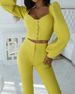 Women's clothing casual palace style lantern sleeve tops bell-bottom pants suit_ipsvogv.com