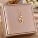 micro Inlaid Dolphin Love Pendant Titanium Steel Necklace Women's Simple Personality Net Red Collar Chain Jewelry_ipsvogv.com