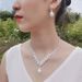 Korean Style Bridal Pearl Jewelry Set - Elegant Necklace & Earrings With Colored Diamonds_ipsvogv.com