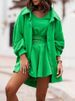 Women's clothing long sleeved jacket shorts vest three piece sports casual sweater suit_ipsvogv.com