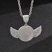 Hip hop style men's necklace a minimalist and niche angel wing design with sparse diamond inlay, long chain_ipsvogv.com