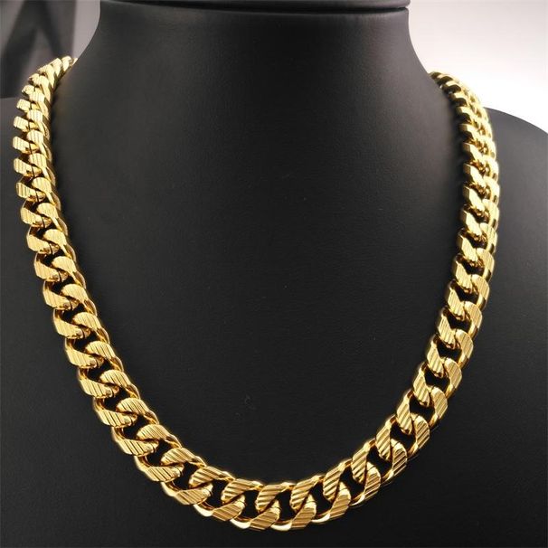 Curb Ring K Solid 9mm Width Mens Women Long Necklace Jewellery N223_ipsvogv.com