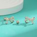 Women's Jewelry Silver Moissanite Earrings Butterfly Wonderland Round Bead Screw Earrings Exquisite Romantic Sweet Temperament Earrings_ipsvogv.com