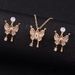 Jewelry niche design diamond butterfly necklace earrings two-piece fashion accessories_ipsvogv.com