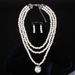 Simple Fashion Pearl Necklace Cross Border Multi Layer Short Clavicle Chain_ipsvogv.com
