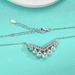 Silver Mosan Josephine Same Necklace Female Egret V Shaped Crown Pearl Clavicle Necklace Light Luxury Exquisite Niche Trend_ipsvogv.com