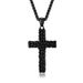 Retro pebble titanium steel cross necklace men's niche personality wear gravel road pendant_ipsvogv.com