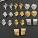 Titanium steel pleated geometric earrings for women irregular round square lovely earrings mid-ancient earrings fashion_ipsvogv.com