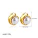 Women’s Jewelry Set Fashion Light Luxury High End Simple Versatile Gold Round Pearl Hemispherical Earrings Retro Earrings_ipsvogv.com
