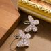 French Sweet Cute Little Fresh Diamond Studded Butterfly With Ear Buckles, Feminine Temperament, Simple And High-end_ipsvogv.com