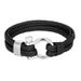 Bracelet men's genuine leather woven titanium horseshoe buckle stainless steel jewelry bracelet_ipsvogv.com