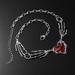 Punk Ghost Claw Dark Red Love Pendant Spliced Neckchain Collar Chain Personality Hip Hop Style Necklace Female_ipsvogv.com