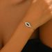 Fashion style female personality, devil's eye set with blue diamonds, niche design, bracelet, high-end metal jewelry_ipsvogv.com