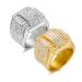 316 Stainless Steel/Titanium Steel Gold-Plated Full Diamond Luxurious Hip-Hop Ring_ipsvogv.com