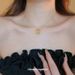 Real Gold Electroplated Zircon Geometric Wer Pendant Necklace, Fashionable Light Style Collarbone Chain,_ipsvogv.com