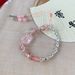 Sweet Glass Flower Butterfly Bamboo Knot Tassel Geometric Bracelet With Fashionable Design, Niche Temperament, High-end_ipsvogv.com