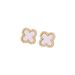 Black minimalist fashion classic versatile lucky clover earrings with anti allergic temperament and diamond studded S_ipsvogv.com