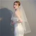 Wedding Hair Jewelry Simple Short Double Layered Headscarf Bride Wedding Dress Hot Selling Accessories With Hair Comb_ipsvogv.com
