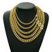Men's Jewelry Electroplating 14K Gold Stainless Steel Titanium Steel Encrypted Cuban Chain Men's Necklace 6 14mm Wide Popular Fashion Jewelry_ipsvogv.com