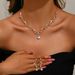 Women’s Jewelry Set Fashion Alloy Rhinestone Wedding Necklace Earrings Bride Wedding Jewelry Banquet Ladies Necklace Set_ipsvogv.com