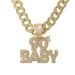 Unisex Hot Selling Hip Hop Letter Necklace Men's Retro Personality Alloy Full Diamond 90'S BABY Pendant_ipsvogv.com