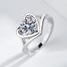 Korean Version Of Fashion Hot Selling One Carat Four Claw Women's Ring, Live Mouth Mosang Stone Ring_ipsvogv.com
