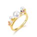 new S925 Silver Plated 10k Gold Pearl Ring Female Inlaid With Colorful Zircon Finger Ring Fashion Simple Spot_ipsvogv.com