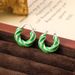 Advanced spiral patterned enamel drip glazed earrings with summer design and fashionable ear accessories_ipsvogv.com