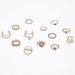 Opal Crown Diamond Cross Double Layer Pearl Joint 13 Piece Ring Jewelry Set_ipsvogv.com