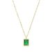 Women's Jewelry Luxury Small Square Colored Zirconium Necklace Rock Sugar Square Brick Fine Titanium Steel Plated K Real Gold Necklace Clavicle Chain_ipsvogv.com